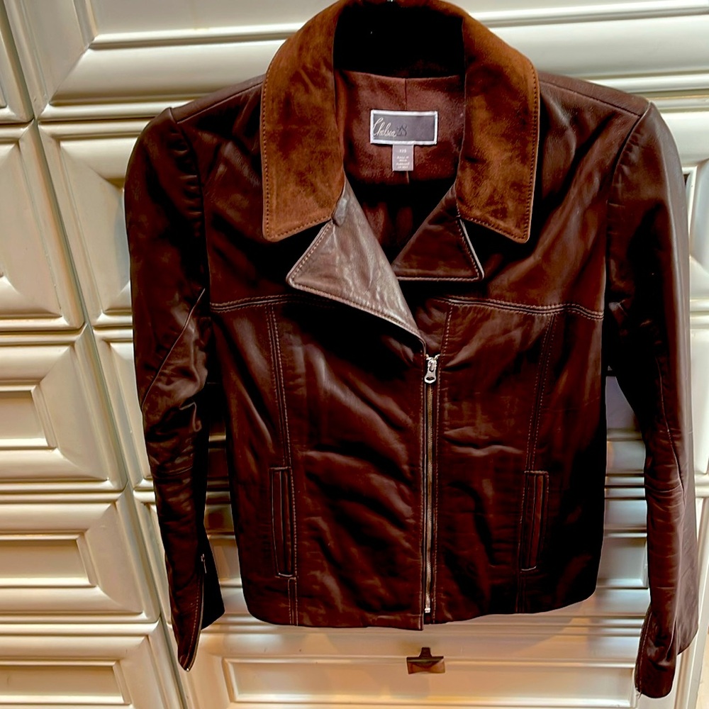 Chelsea 28 Brown Leather Jacket XXS